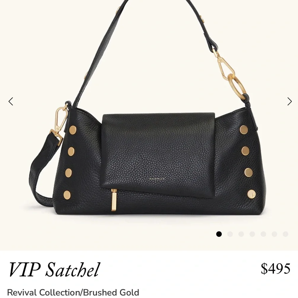 Hammitt Black Satchel with Gunmetal Gray Accents - Picture 1 of 13